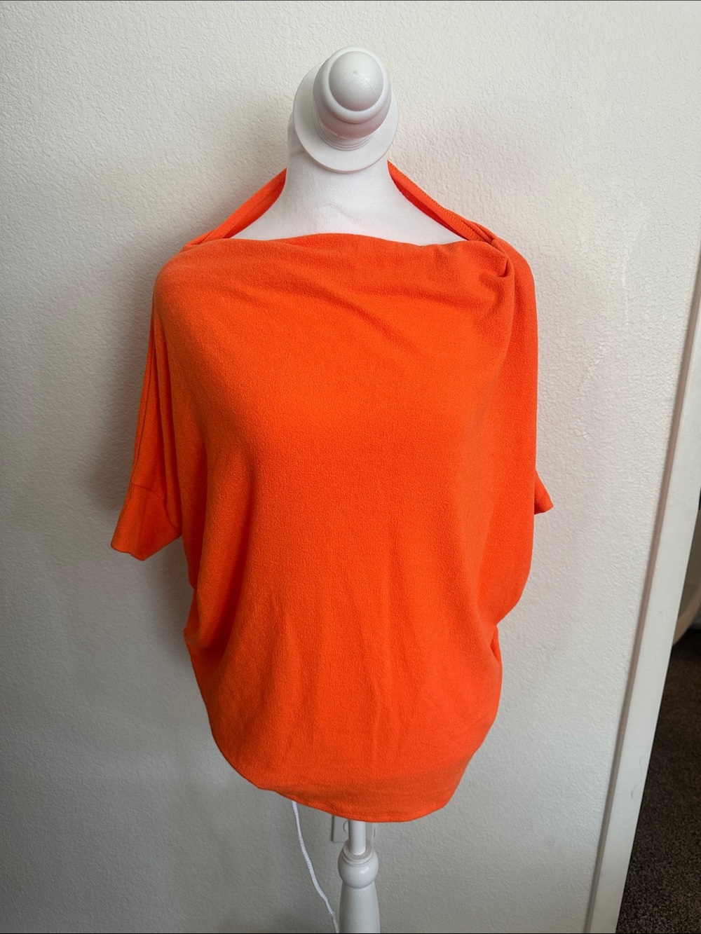 Women’s Vibrant Orange Off-Shoulder Tunic Top